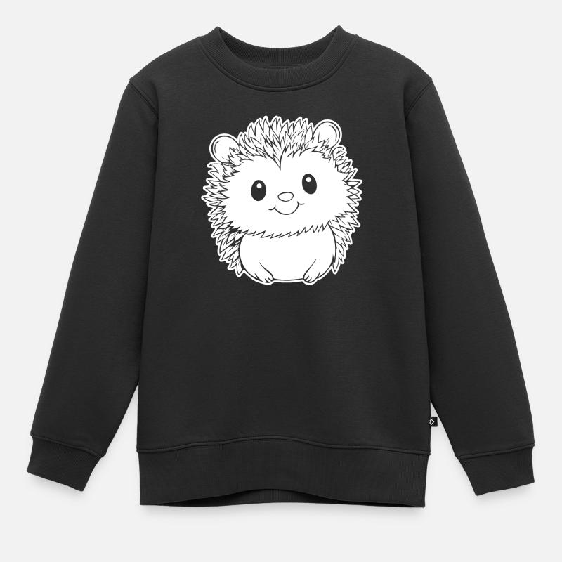 Hérisson Forest Prickly Animal - Sweat Premium enfant bio - noir