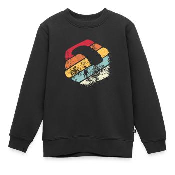 Vintage Geschenk Fallschirm - Kinder Premium Organic Sweatshirt - Schwarz - Vorne - AI Model Kid Female (0cm)