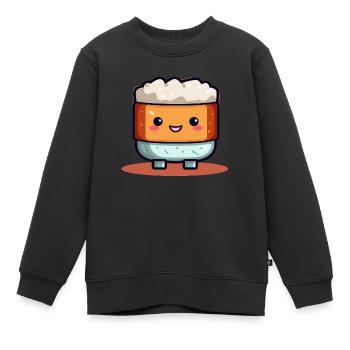 Cute sushi mascot - Kids Premium Organic Sweatshirt - black - Front - AI Model Kid Female (0cm)