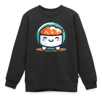 Niedliches Sushi-Maskottchen - Kinder Premium Organic Sweatshirt - Schwarz - Vorne - AI Model Kid Female (0cm)