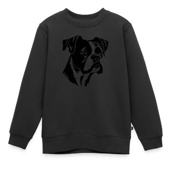 Races de chiens boxers - Sweat Premium enfant bio - noir - Devant - AI Model Kid Female (0cm)
