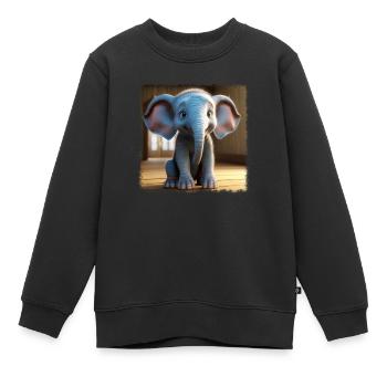 Kleiner süßer Elefant - Kinder Premium Organic Sweatshirt - Schwarz - Vorne - AI Model Kid Female (0cm)
