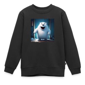 Ours polaire moelleux - Sweat Premium enfant bio - noir - Devant - AI Model Kid Female (0cm)