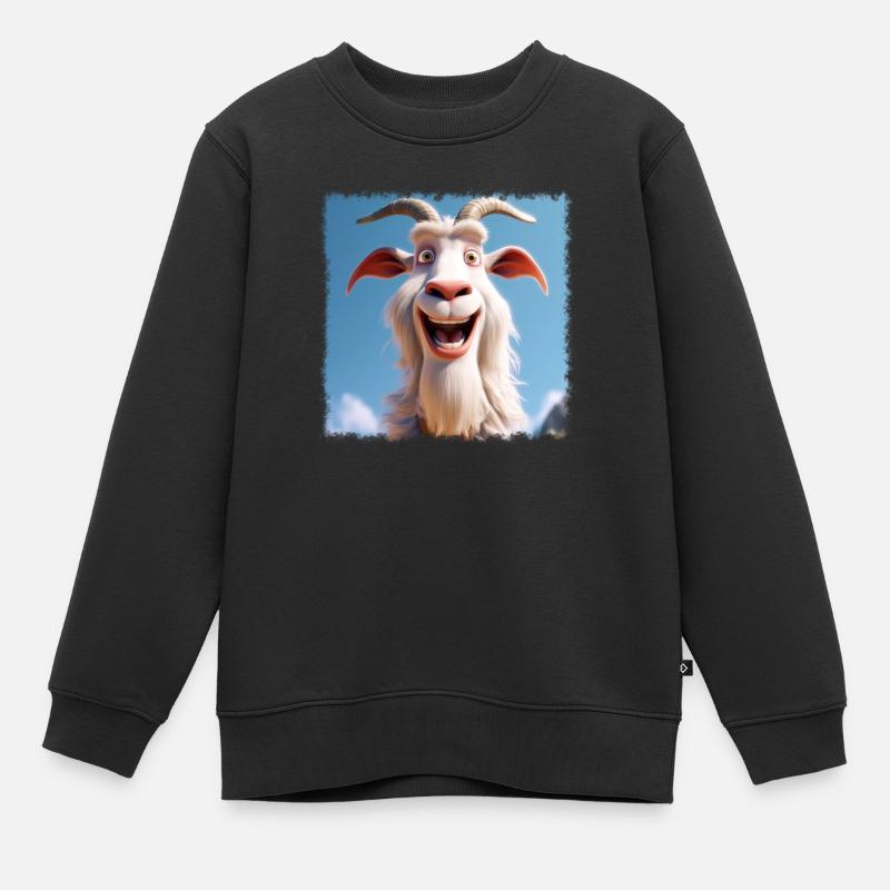 Chèvre fraîche - Sweat Premium enfant bio - noir