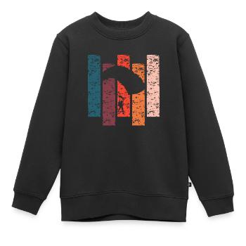 Vintage Geschenk Fallschirm - Kinder Premium Organic Sweatshirt - Schwarz - Vorne - AI Model Kid Female (0cm)
