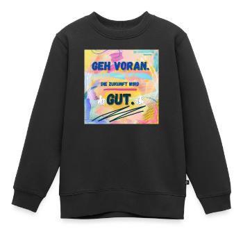Die Zukunft wird gut - Kinder Premium Organic Sweatshirt - Schwarz - Vorne - AI Model Kid Female (0cm)