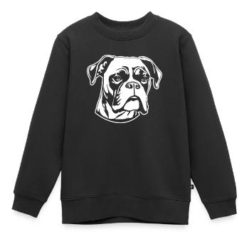 Races de chiens boxers - Sweat Premium enfant bio - noir - Devant - AI Model Kid Female (0cm)