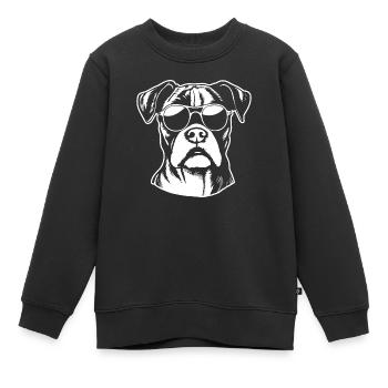 Races de chiens boxers - Sweat Premium enfant bio - noir - Devant - AI Model Kid Female (0cm)