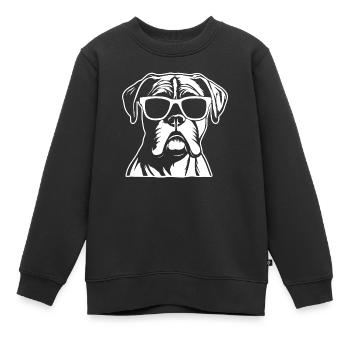 Races de chiens boxers - Sweat Premium enfant bio - noir - Devant - AI Model Kid Female (0cm)