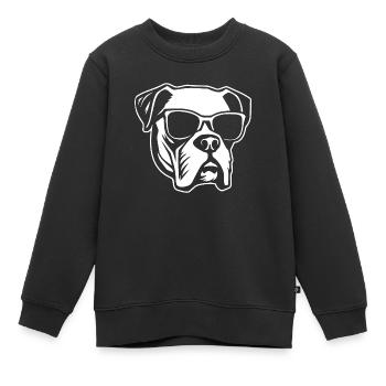 Races de chiens boxers - Sweat Premium enfant bio - noir - Devant - AI Model Kid Female (0cm)
