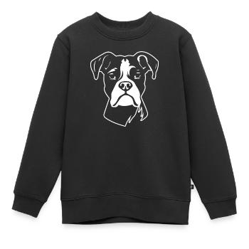 Races de chiens boxers - Sweat Premium enfant bio - noir - Devant - AI Model Kid Female (0cm)