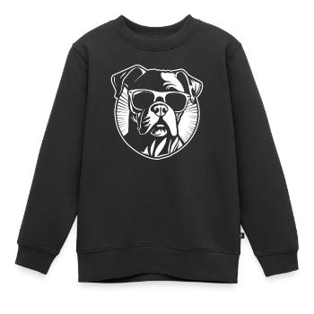 Races de chiens boxers - Sweat Premium enfant bio - noir - Devant - AI Model Kid Female (0cm)