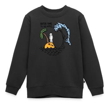 Le temps de l’eau pour être en vie - Sweat Premium enfant bio - noir - Devant - AI Model Kid Female (0cm)