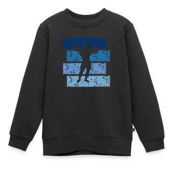 Musculation cadeau Vintage - Sweat Premium enfant bio - noir - Devant - AI Model Kid Female (0cm)
