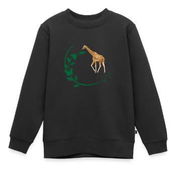 Giraffe - Kinder Premium Organic Sweatshirt - Schwarz - Vorne - AI Model Kid Female (0cm)