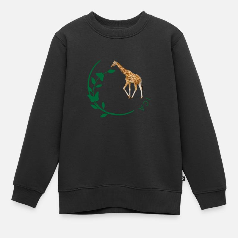 Girafe - Sweat Premium enfant bio - noir