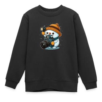 Verschneiter Fotograf - Kinder Premium Organic Sweatshirt - Schwarz - Vorne - AI Model Kid Female (0cm)