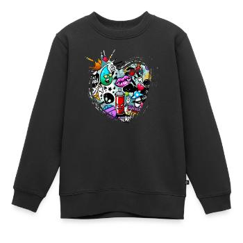 Graffiti-Stil Splash Hip-Hop-Farben Malerfarbe - Kinder Premium Organic Sweatshirt - Schwarz - Vorne - AI Model Kid Female (0cm)