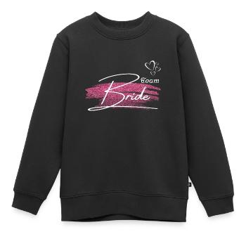 Team Braut-Team der Braut Golden Pink - Kinder Premium Organic Sweatshirt - Schwarz - Vorne - AI Model Kid Female (0cm)