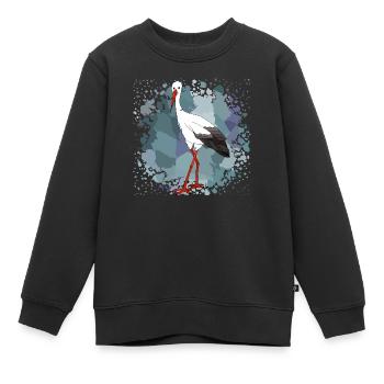 Cigogne - Sweat Premium enfant bio - noir - Devant - AI Model Kid Female (0cm)