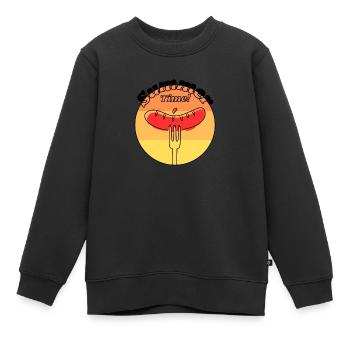 Heure d’été - Jaune/Orange/Rouge/Noir - Sweat Premium enfant bio - noir - Devant - AI Model Kid Female (0cm)