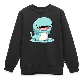 Okoi le monstre - Sweat Premium enfant bio - noir - Devant - AI Model Kid Female (0cm)