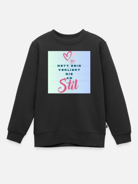 Positiver Spruch - Kinder Premium Organic Sweatshirt - Schwarz