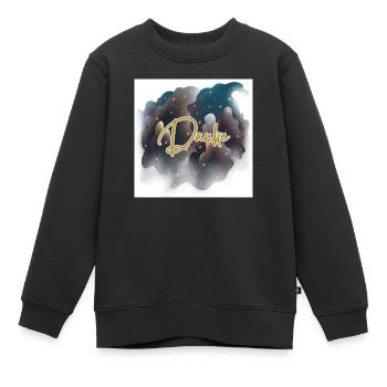 Danke - Kinder Premium Organic Sweatshirt - Schwarz - Vorne - AI Model Kid Female (0cm)