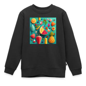 Summer Pattern - Kinder Premium Organic Sweatshirt - Schwarz - Vorne - AI Model Kid Female (0cm)