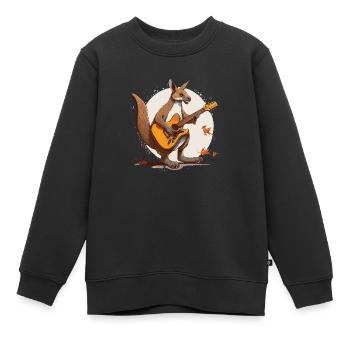 Schaukelndes Känguru - Kinder Premium Organic Sweatshirt - Schwarz - Vorne - AI Model Kid Female (0cm)