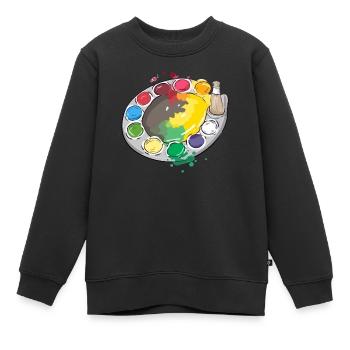 Die Farbpalette - Kinder Premium Organic Sweatshirt - Schwarz - Vorne - AI Model Kid Female (0cm)