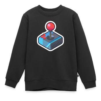 Retro Video Game Controller - Kids Premium Organic Sweatshirt - black - Front - AI Model Kid Female (0cm)