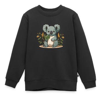 Eukalyptus-Leckerbissen - Kinder Premium Organic Sweatshirt - Schwarz - Vorne - AI Model Kid Female (0cm)