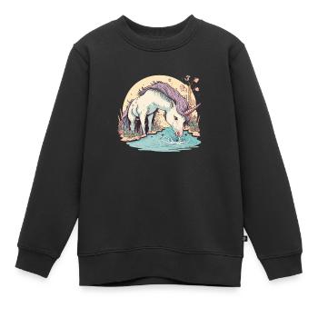 Rafraîchissant éthéré - Sweat Premium enfant bio - noir - Devant - AI Model Kid Female (0cm)