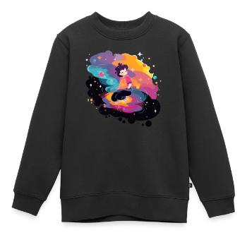 Anais dans l'espace - Sweat Premium enfant bio - noir - Devant - AI Model Kid Female (0cm)