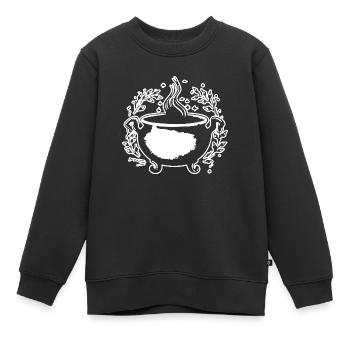 Kessel Magisch Hexe Halloween - Kinder Premium Organic Sweatshirt - Schwarz - Vorne - AI Model Kid Female (0cm)