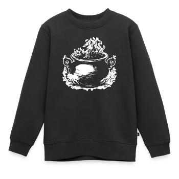 Kessel Magisch Hexe Halloween - Kinder Premium Organic Sweatshirt - Schwarz - Vorne - AI Model Kid Female (0cm)