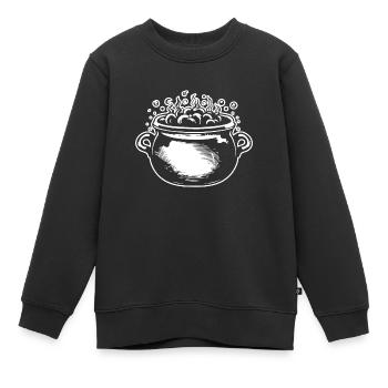 Kessel Magisch Hexe Halloween - Kinder Premium Organic Sweatshirt - Schwarz - Vorne - AI Model Kid Female (0cm)