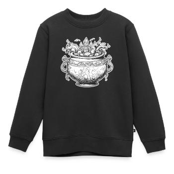 Kessel Magisch Hexe Halloween - Kinder Premium Organic Sweatshirt - Schwarz - Vorne - AI Model Kid Female (0cm)