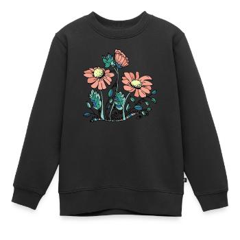 Fleur - Sweat Premium enfant bio - noir - Devant - AI Model Kid Female (0cm)