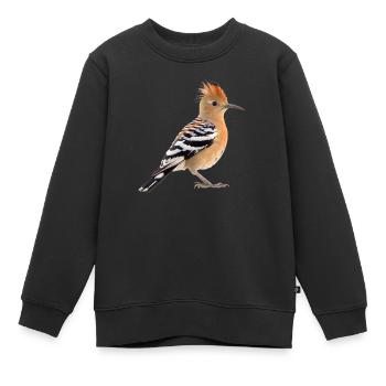 La huppe est un oiseau rare - Sweat Premium enfant bio - noir - Devant - AI Model Kid Female (0cm)