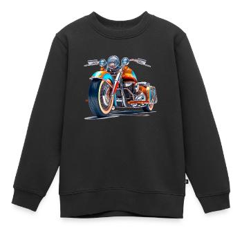 Avec le tricycle, profitez de la nature - Sweat Premium enfant bio - noir - Devant - AI Model Kid Female (0cm)