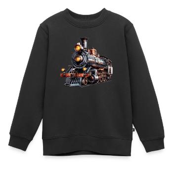 Die Dampflock, ein historisches Relikt - Kinder Premium Organic Sweatshirt - Schwarz - Vorne - AI Model Kid Female (0cm)
