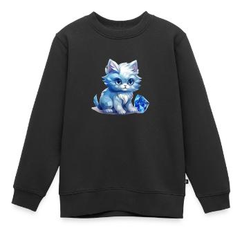 Pierre de naissance Chat Décembre - Sweat Premium enfant bio - noir - Devant - AI Model Kid Female (0cm)