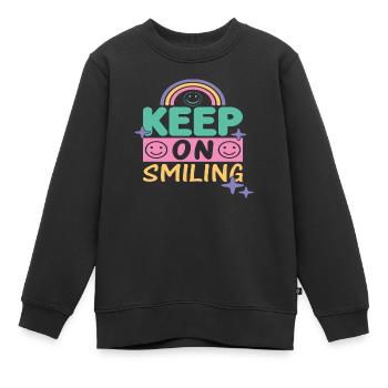 Keep On Smiling - Kinder Premium Organic Sweatshirt - Schwarz - Vorne - AI Model Kid Female (0cm)