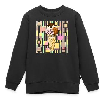 Eis - Kinder Premium Organic Sweatshirt - Schwarz - Vorne - AI Model Kid Female (0cm)