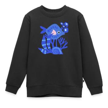 Underwater - Kids Premium Organic Sweatshirt - black - Front - AI Model Kid Female (0cm)