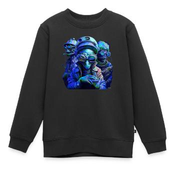 Mafia martienne - Sweat Premium enfant bio - noir - Devant - AI Model Kid Female (0cm)