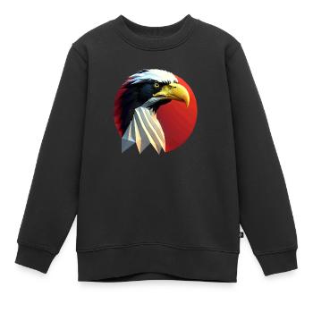 Aigle #2 - Sweat Premium enfant bio - noir - Devant - AI Model Kid Female (0cm)