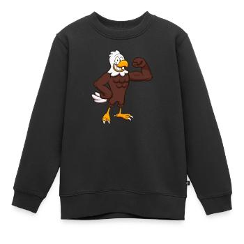 Starker Adlercharakter - Kinder Premium Organic Sweatshirt - Schwarz - Vorne - AI Model Kid Female (0cm)